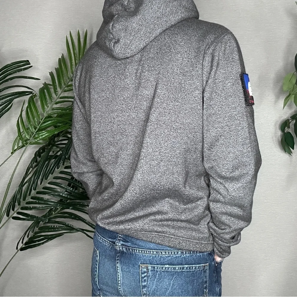 NorthFace | Removable Patch Logo Hoodie in Charcoal Heather (Small)